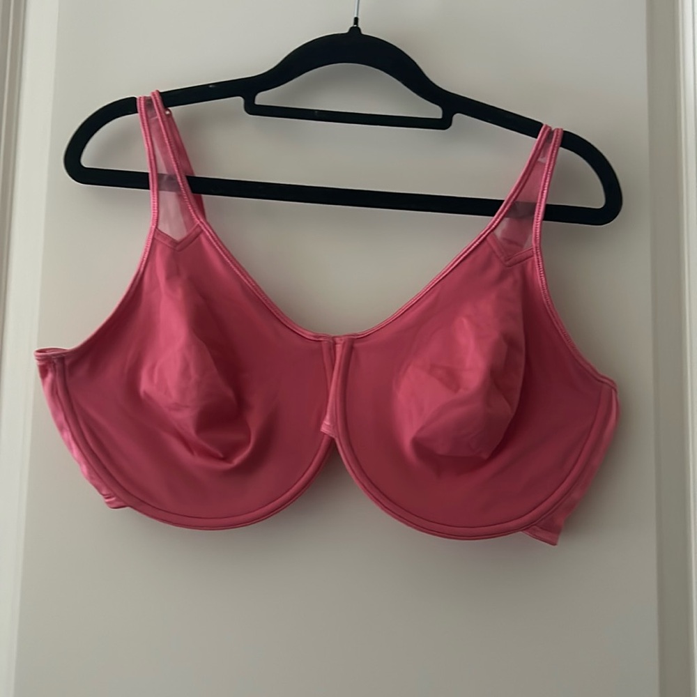 Secret Treasures Womens Pink Bra Size 42DD Underwire padless nylon spandex